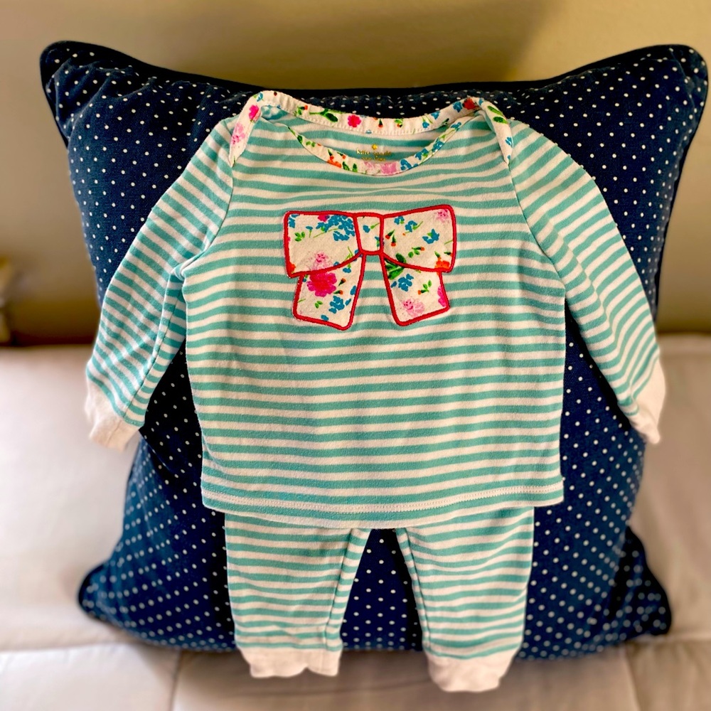 KATE SPADE BABY SET, 6 mths in aqua,white,floral